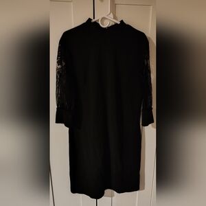 SHEIN Black Bishop Sleeve Sheath Dress